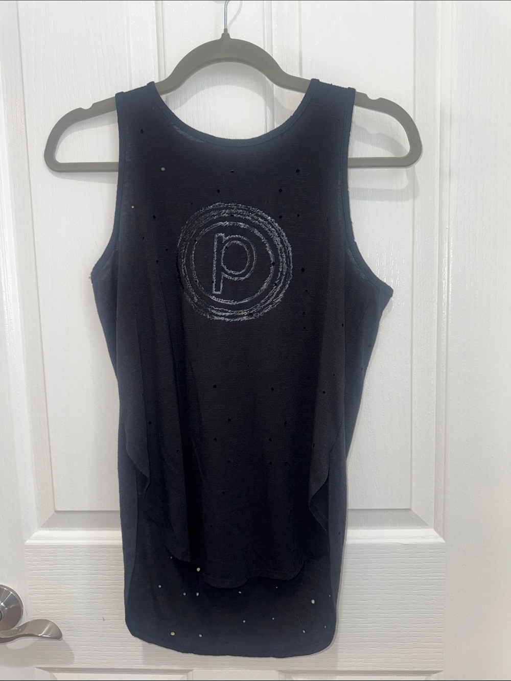 Pure Barre Black Logo Tank Top with Cut Outs - Women’s Small